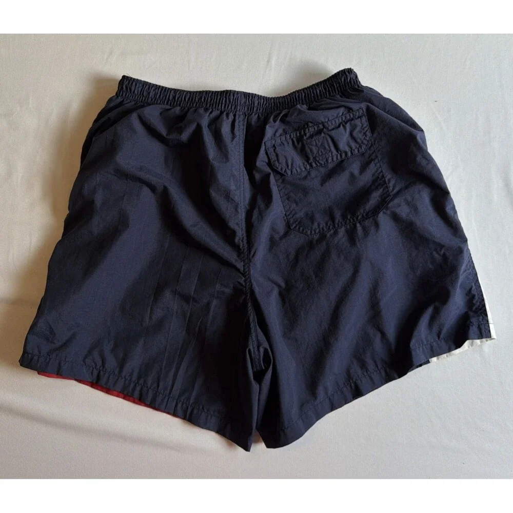 Old Navy Men’s Colorblock Swim Trunks Navy Red White Size M Back Pocket